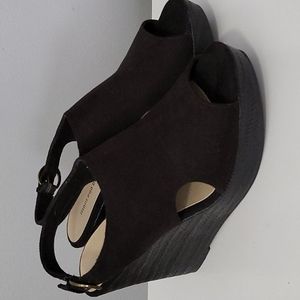 Black Suede Wedges Size 11